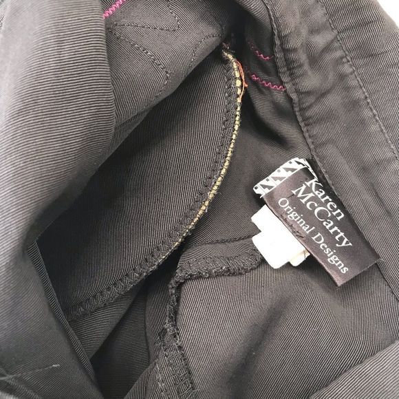 VINTAGE KAREN MCCARTY Size Large Black Rhinestone Button Down; Preloved - Picture 4 of 6